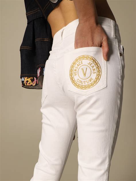 versace white denim pants|Versace denim pants.